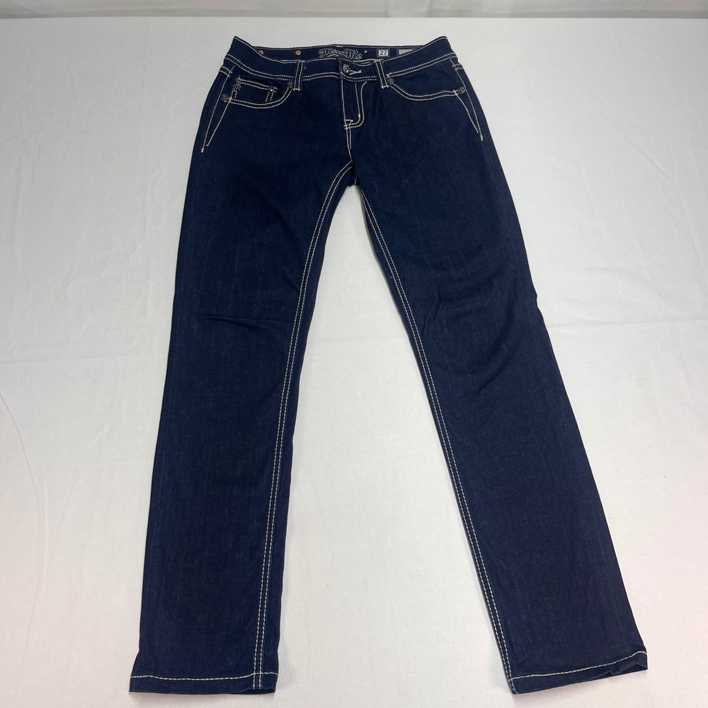 Miss Me‎ Jeans Womens 27 Easy Skinny Dark Wash Embellished Pockets
